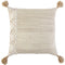 Ivory Blush Accent Stitch Color Block Throw Pillow