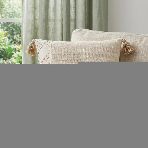 Ivory Blush Accent Stitch Color Block Throw Pillow