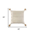 Ivory Blush Accent Stitch Color Block Throw Pillow