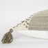 20" Taupe and Ivory Herringbone Cotton Throw Pillow With Tassels