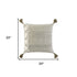 20" Taupe and Ivory Herringbone Cotton Throw Pillow With Tassels