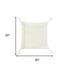 20" Ivory Herringbone Cotton Throw Pillow With Tassles
