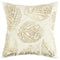 Ivory Gold Metallic Foil Leaf Pattern Throw Pillow