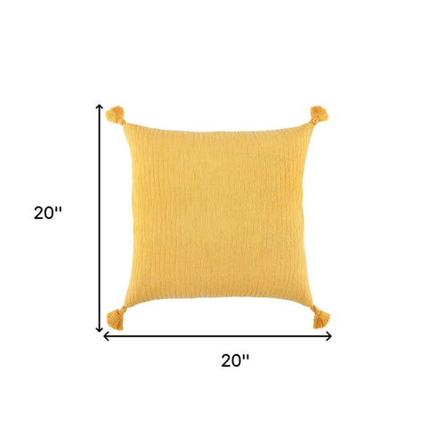 Gold Solid Tonal Abstract Stripe Throw Pillow