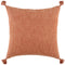 20" Terra Cotta Cotton Textural Stripe Throw Pillow with Tassels
