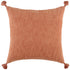20" Terra Cotta Cotton Textural Stripe Throw Pillow with Tassels