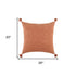 20" Terra Cotta Cotton Textural Stripe Throw Pillow with Tassels
