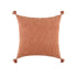 20" Terra Cotta Cotton Textural Stripe Throw Pillow with Tassels