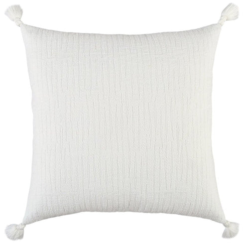 20" White Tonal Abstract Stripe Throw Pillow