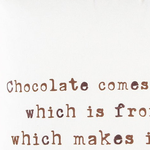 Brown and White Chocolate Is A Salad Throw Pillow
