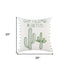 White Green Climb A Cactus Throw Pillow
