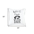 Black and White Live Love Bark Modern Throw Pillow