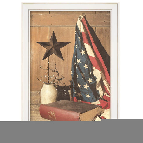 God and Country 4 White Framed Print Wall Art