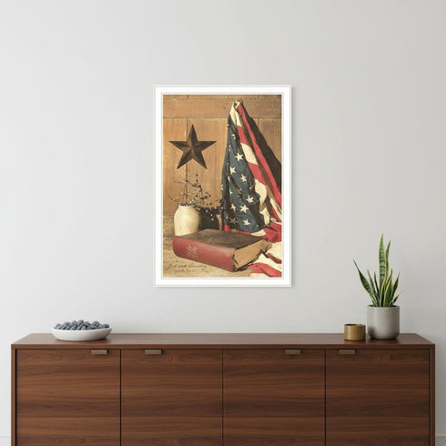 God and Country 7 White Framed Print Wall Art