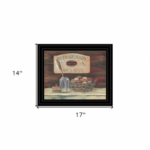 HANDMADE SOAPS 3 Black Framed Print Bathroom Wall Art