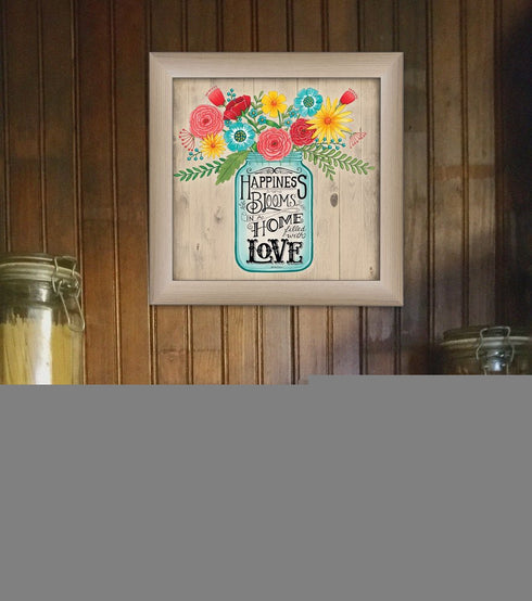 Home Filled with Love Brown Framed Print Wall Art