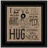 Hugs Around the Neck 2 Black Framed Print Wall Art