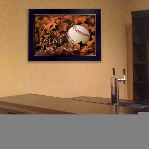 Baseball A Family Tradition Black Framed Print Wall Art