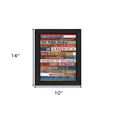 Pledge of Allegiance 3 Black Framed Print Wall Art