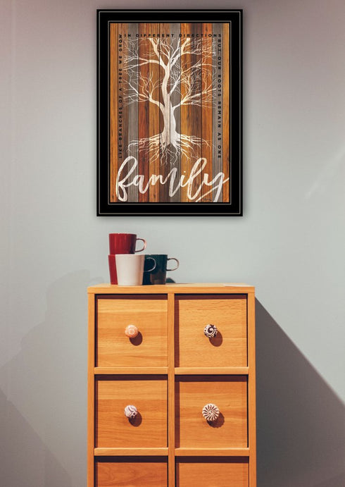 Family Roots 2 Black Framed Print Wall Art