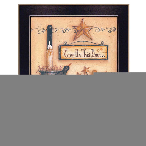 Give Us This Day Black Framed Print Wall Art