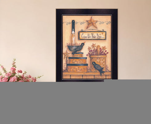 Give Us This Day Black Framed Print Wall Art
