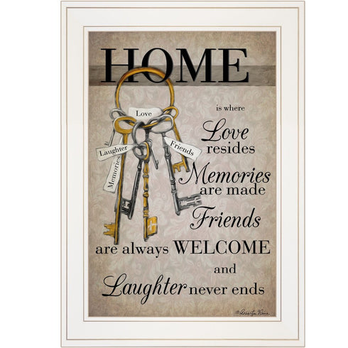 House Keys 1 White Framed Print Wall Art