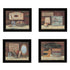 Set Of Four Bathroom COLLECTION I 2 Black Framed Print Bathroom Wall Art