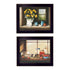 Set Of Two Tea Apples and Strawberries Black Framed Print Kitchen Wall Art