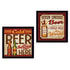 Set Of Two Beer II Cold Beer Served Here Black Framed Wall Art