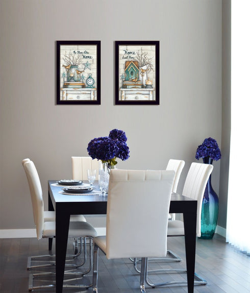 Set Of Two Home Sweet Home 1 Black Framed Wall Art