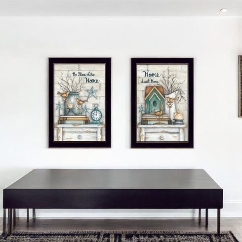 Set Of Two Home Sweet Home 1 Black Framed Wall Art