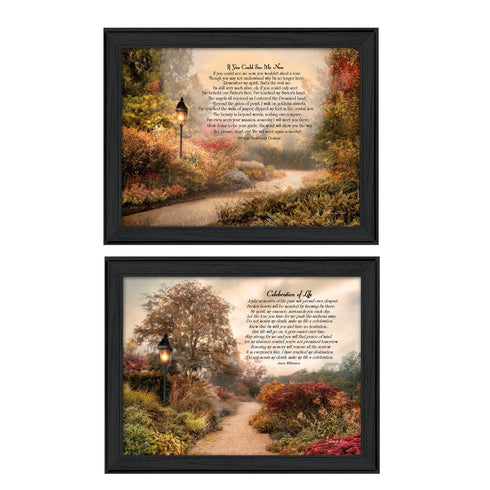 Set Of Two Celebration of Life Black Framed Wall Art
