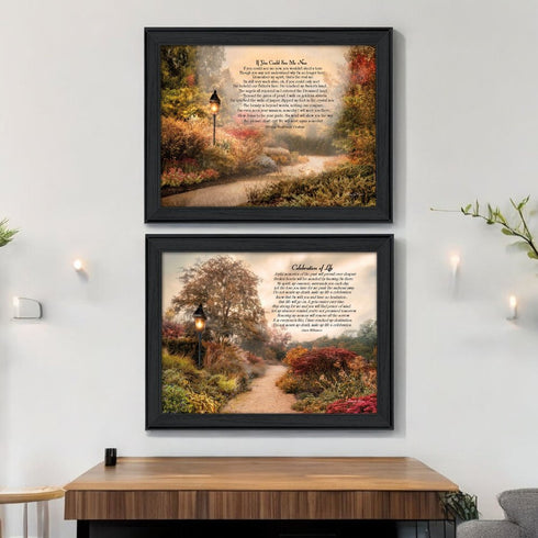 Set Of Two Celebration of Life Black Framed Wall Art