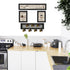 Set Of Four Kitchen Collection IV with Seven Peg Mug Rack 4 White Framed Print Kitchen Wall Art