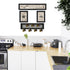 Set Of Four Kitchen Collection VI with Seven Peg Mug Rack 4 White Framed Print Kitchen Wall Art