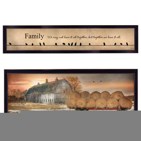 Set Of Two Together Blessed We Have It All 2 Black Framed Print Wall Art
