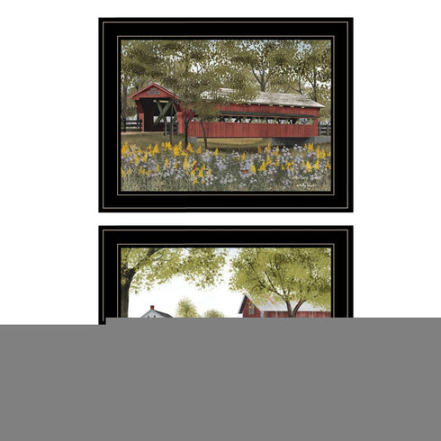 Set Of Two The Spring House 2 Black Framed Print Wall Art