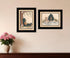Set Of Two Gone Fishing 2 Black Framed Print Wall Art