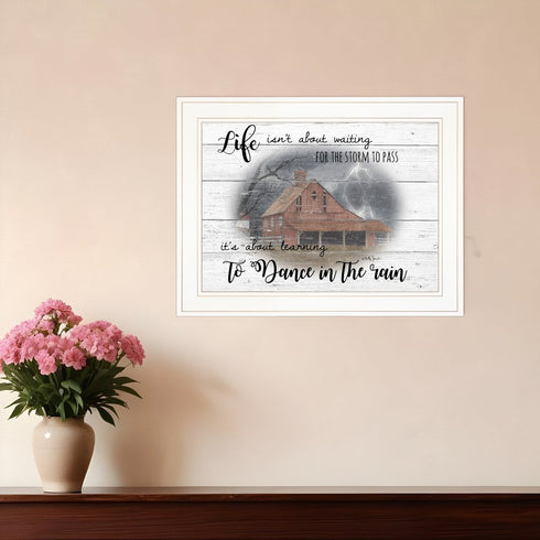 Storm Dance White Framed Print Wall Art