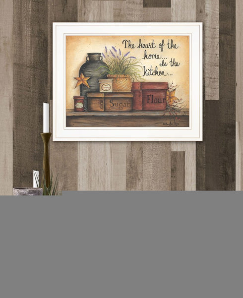 Heart of the Home 6 White Framed Print Kitchen Wall Art