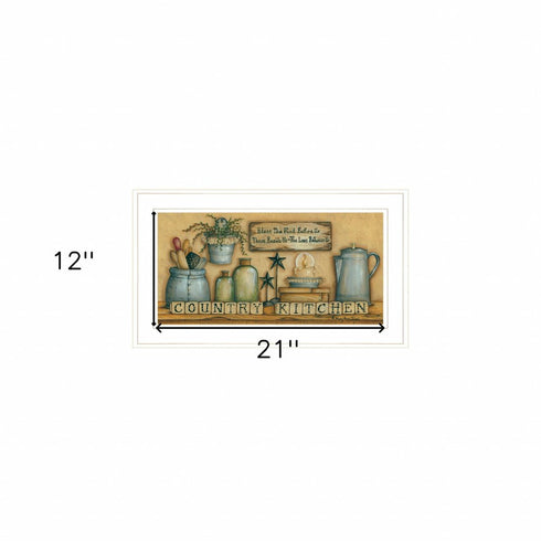 Country Kitchen 5 White Framed Print Kitchen Wall Art