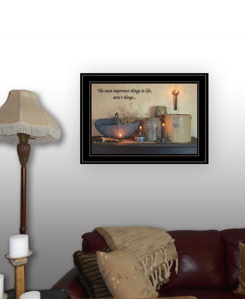 The Most Important Things Black Framed Print Wall Art