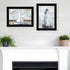 Set Of Two Lighthouse Sailboat 2 Black Framed Print Wall Art