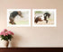Set Of Two Wild Horses White Framed Print Wall Art