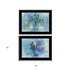 Set Of Two Susies Blue Bouquet 2 Black Framed Print Wall Art