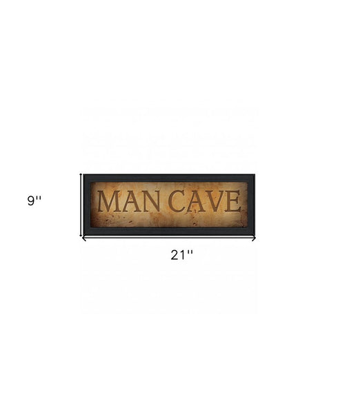 Man Cave 1 Black Framed Print Wall Art