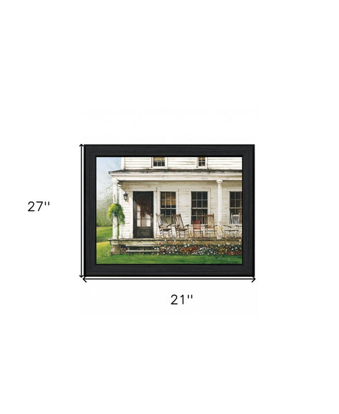 Back Porch Gathering 1 Black Framed Print Wall Art