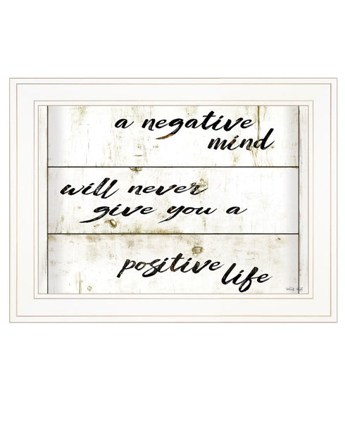 Positive Life Black Framed Print Wall Art