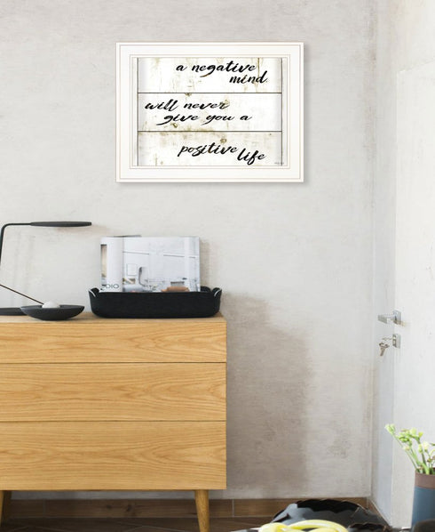 Positive Life Black Framed Print Wall Art